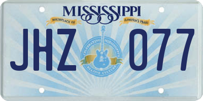 MS license plate JHZ077