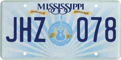 MS license plate JHZ078