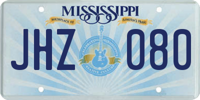 MS license plate JHZ080