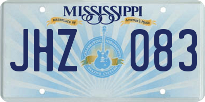 MS license plate JHZ083