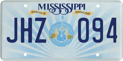 MS license plate JHZ094