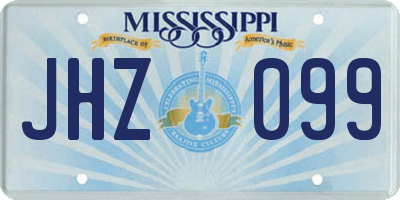 MS license plate JHZ099