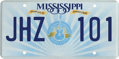 MS license plate JHZ101