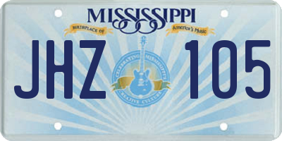 MS license plate JHZ105
