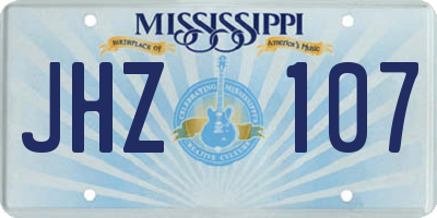 MS license plate JHZ107