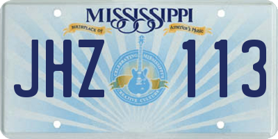 MS license plate JHZ113