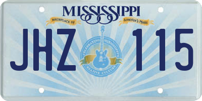 MS license plate JHZ115