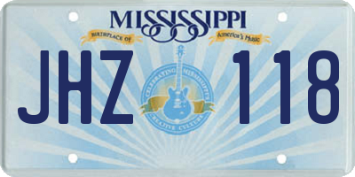 MS license plate JHZ118