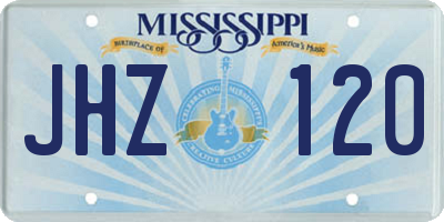 MS license plate JHZ120