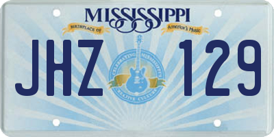 MS license plate JHZ129