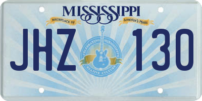 MS license plate JHZ130