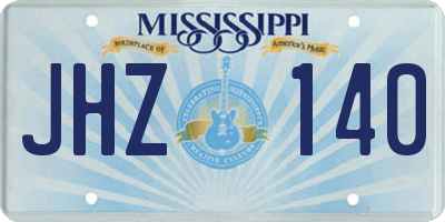MS license plate JHZ140