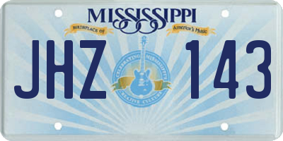 MS license plate JHZ143