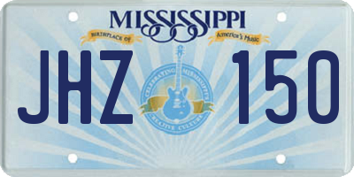 MS license plate JHZ150