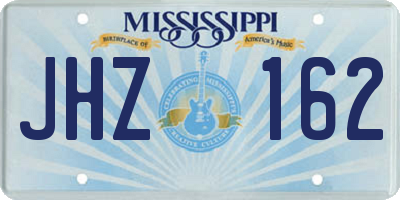 MS license plate JHZ162