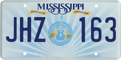 MS license plate JHZ163
