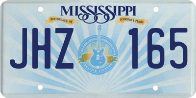 MS license plate JHZ165