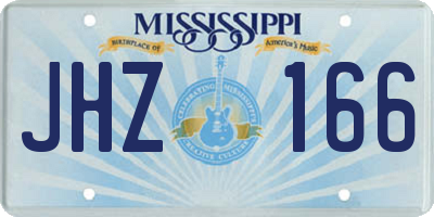 MS license plate JHZ166
