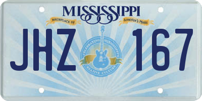 MS license plate JHZ167