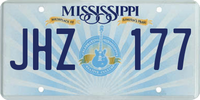 MS license plate JHZ177
