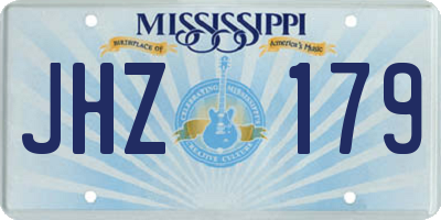 MS license plate JHZ179