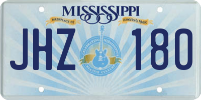 MS license plate JHZ180