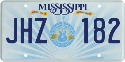 MS license plate JHZ182