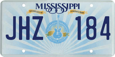 MS license plate JHZ184