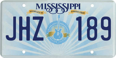 MS license plate JHZ189