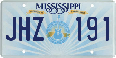 MS license plate JHZ191