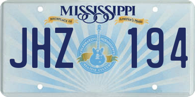 MS license plate JHZ194