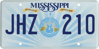 MS license plate JHZ210