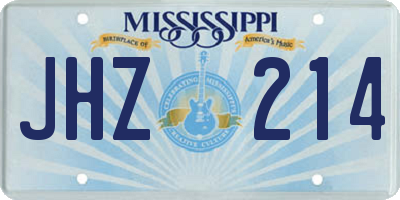 MS license plate JHZ214