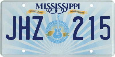 MS license plate JHZ215