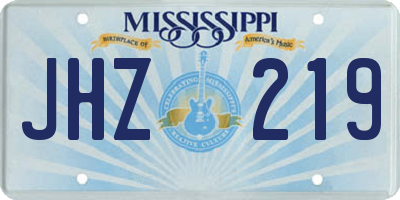 MS license plate JHZ219
