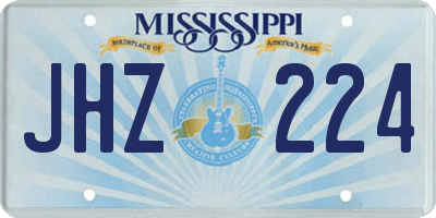 MS license plate JHZ224