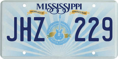 MS license plate JHZ229