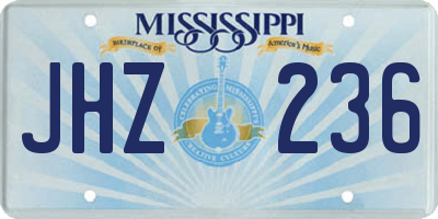 MS license plate JHZ236