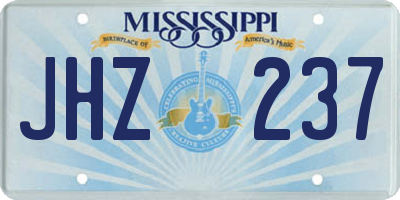 MS license plate JHZ237