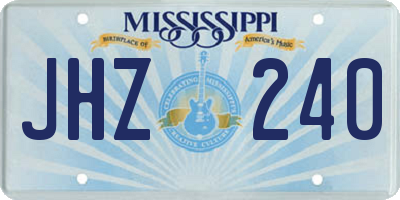 MS license plate JHZ240