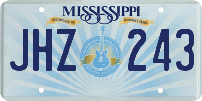 MS license plate JHZ243