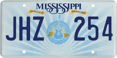 MS license plate JHZ254