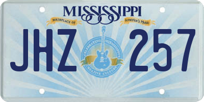 MS license plate JHZ257