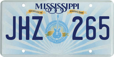 MS license plate JHZ265