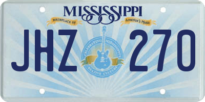 MS license plate JHZ270