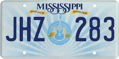 MS license plate JHZ283