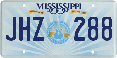 MS license plate JHZ288