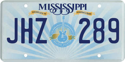 MS license plate JHZ289