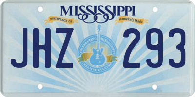 MS license plate JHZ293