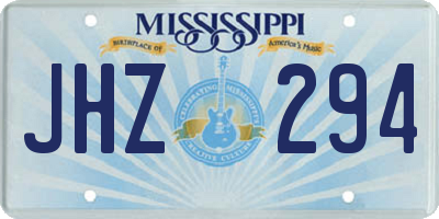 MS license plate JHZ294